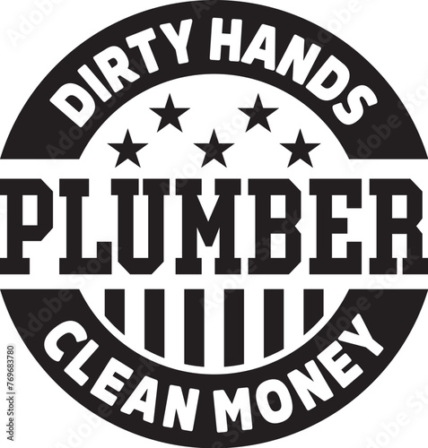 Dirty Hands Clean Money Illustration, Plumber Vector, Plumbing Design