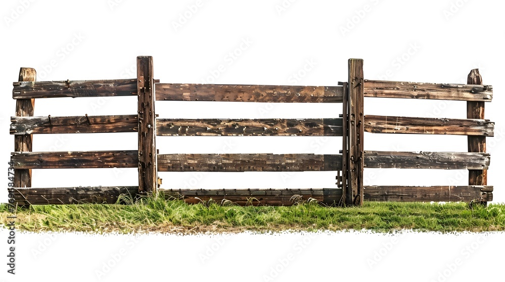 Rustic Wooden Horse Fence in Pastoral Countryside Setting Providing Functional Boundary for Equestrian Environments