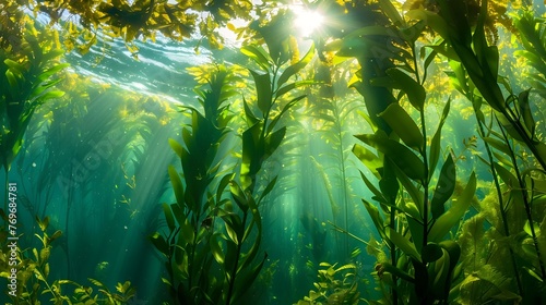 Submerged Kelp Forest Ecosystem Reveals Nature's Mesmerizing Underwater Splendor