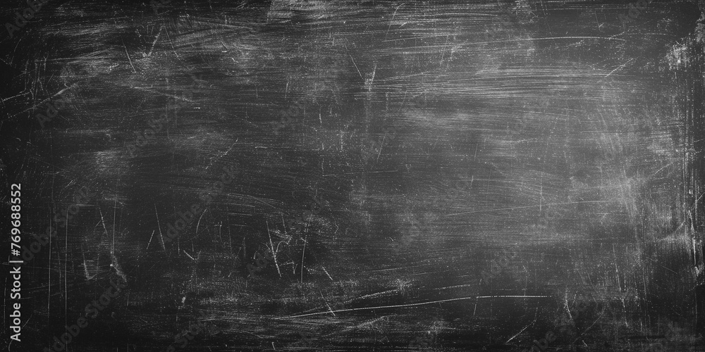 Blank wide screen Real chalkboard background texture in college concept for back to school panoramic wallpaper for black friday white chalk text draw graphic. Empty surreal room wall blackboard pale