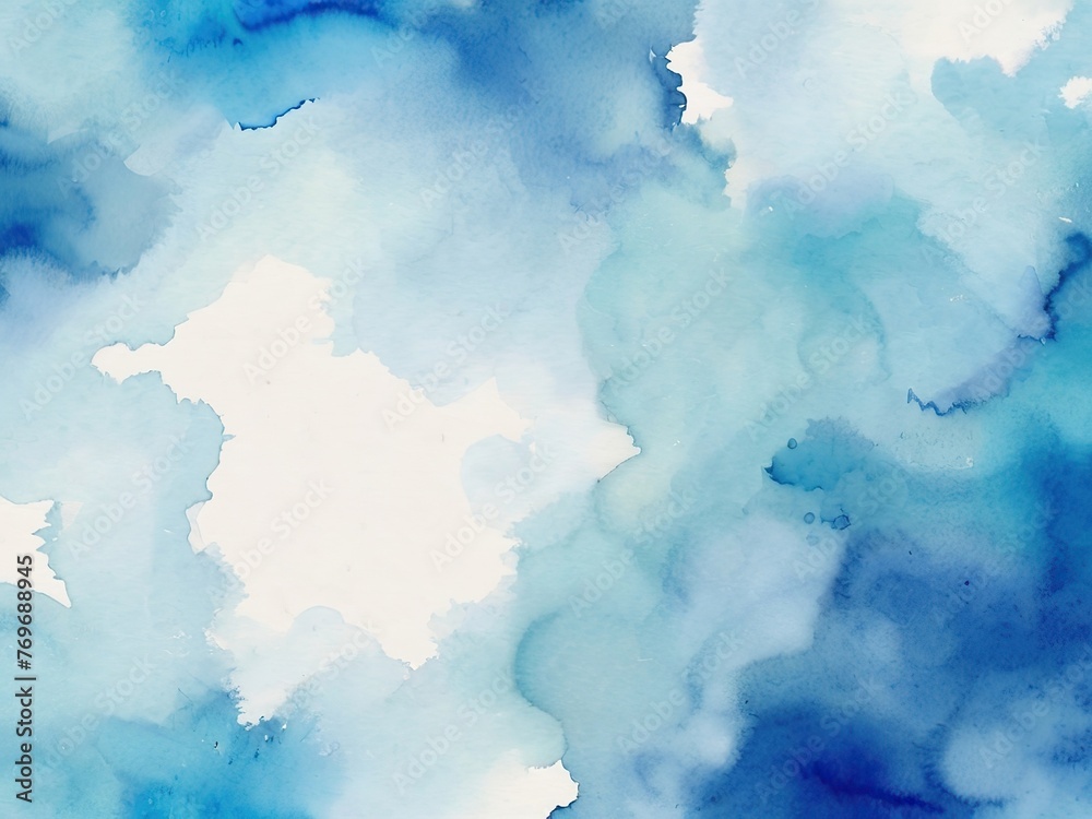 Abstract blue watercolor background. Watercolor texture illustration.
