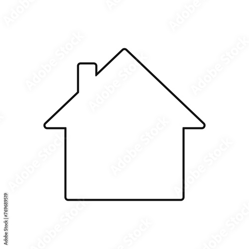 House icon vector outline. Building icon in line PNG. Home icon PNG