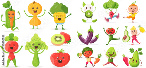 Cartoon vegetables fitness