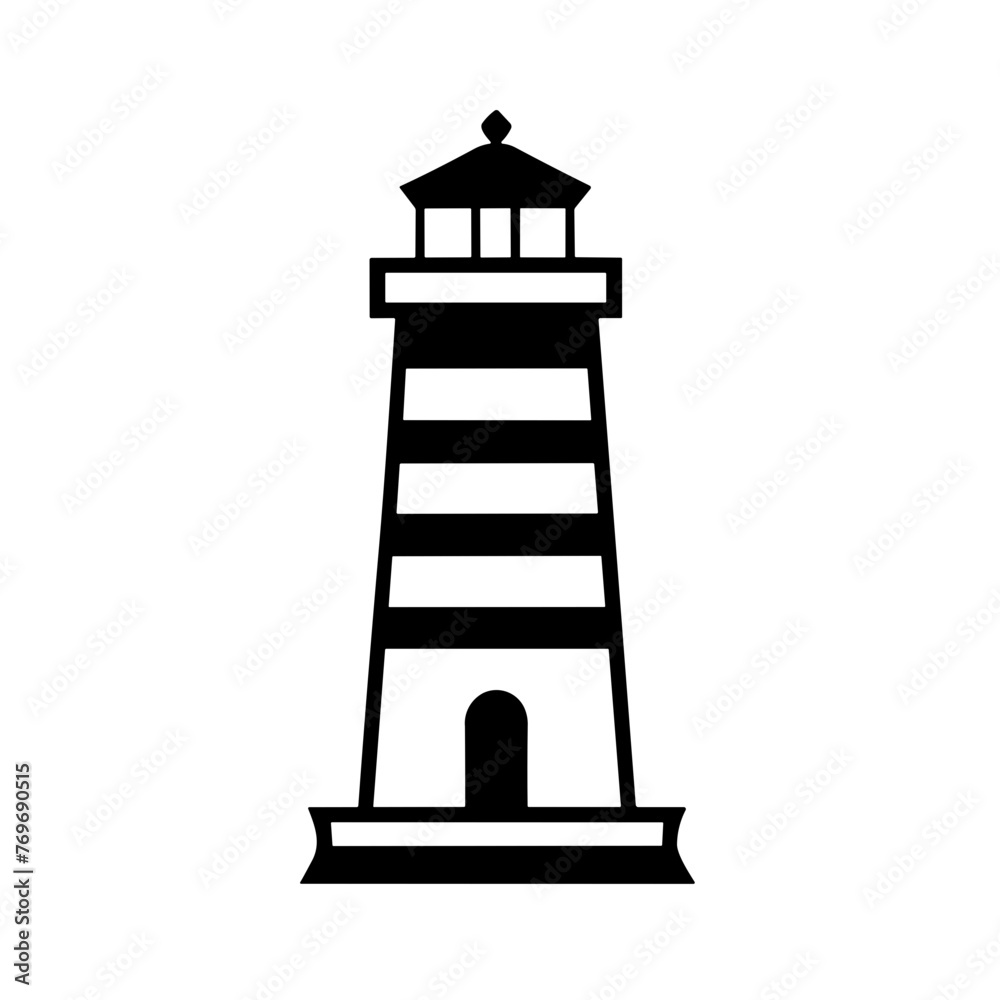 Simple lighthouse isolated vector black icon Simple lighthouse isolated vector black icon
