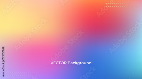 Abstract blurred gradient mesh background in bright rainbow colors. Colorful smooth banner template. Easy editable soft colored vector illustration in EPS10 without transparency.