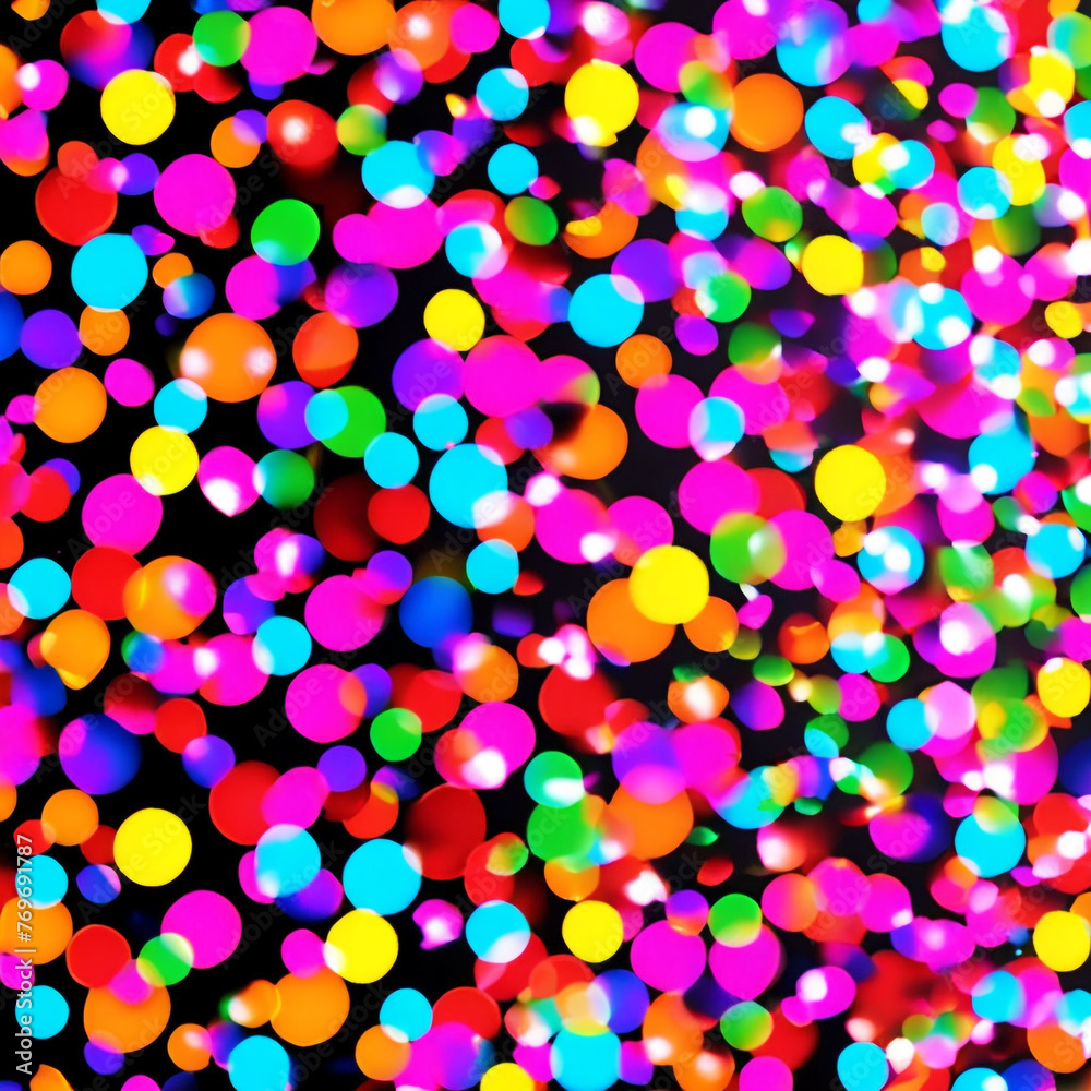 background of colorful laying on black surface ground paper shiny confetti for a holiday celebration