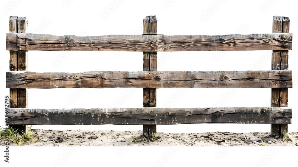 Wooden Horse Fencing Providing Classic Rustic Boundary for Equestrian Environments - obrazy, fototapety, plakaty 