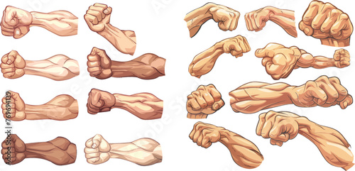 Strong arm, boxer arms muscles and strength hands hard gym