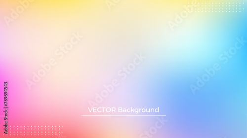 Abstract blurred gradient mesh background in bright rainbow colors. Colorful smooth banner template. Easy editable soft colored vector illustration in EPS10 without transparency.