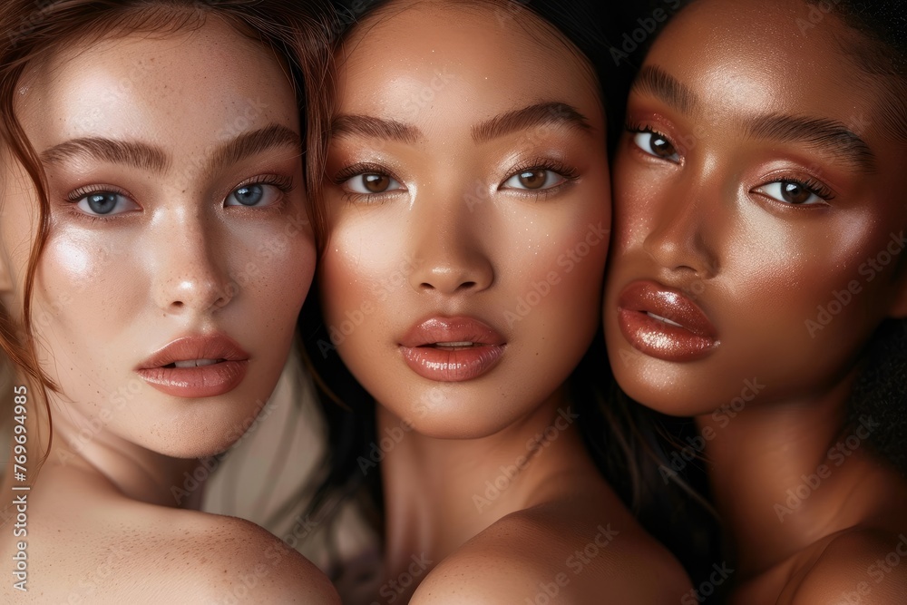 Multi-Ethnic Models with Flawless Makeup Artistry