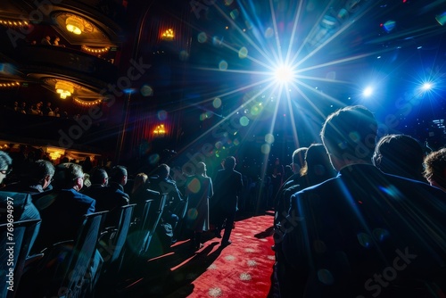 Award Winners Spotlight, Silhouetted Figures Against Stage Illumination