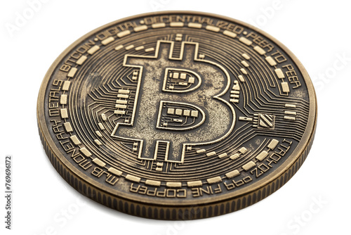 Bitcoin coin on transparent background isolated, ai technology