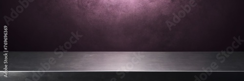 Rich plum to gunmetal_gray color gradient shiny metal sheet surface smooth texture banner panoramic background banner template backdrop from Generative AI