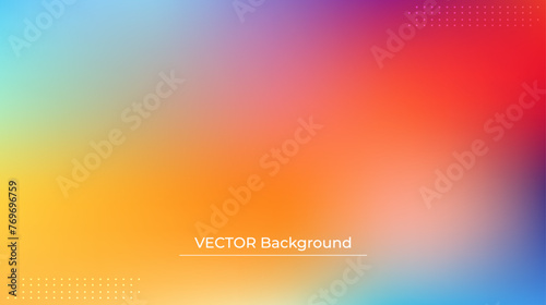 Abstract blurred gradient mesh background in bright rainbow colors. Colorful smooth banner template. Easy editable soft colored vector illustration in EPS10 without transparency.