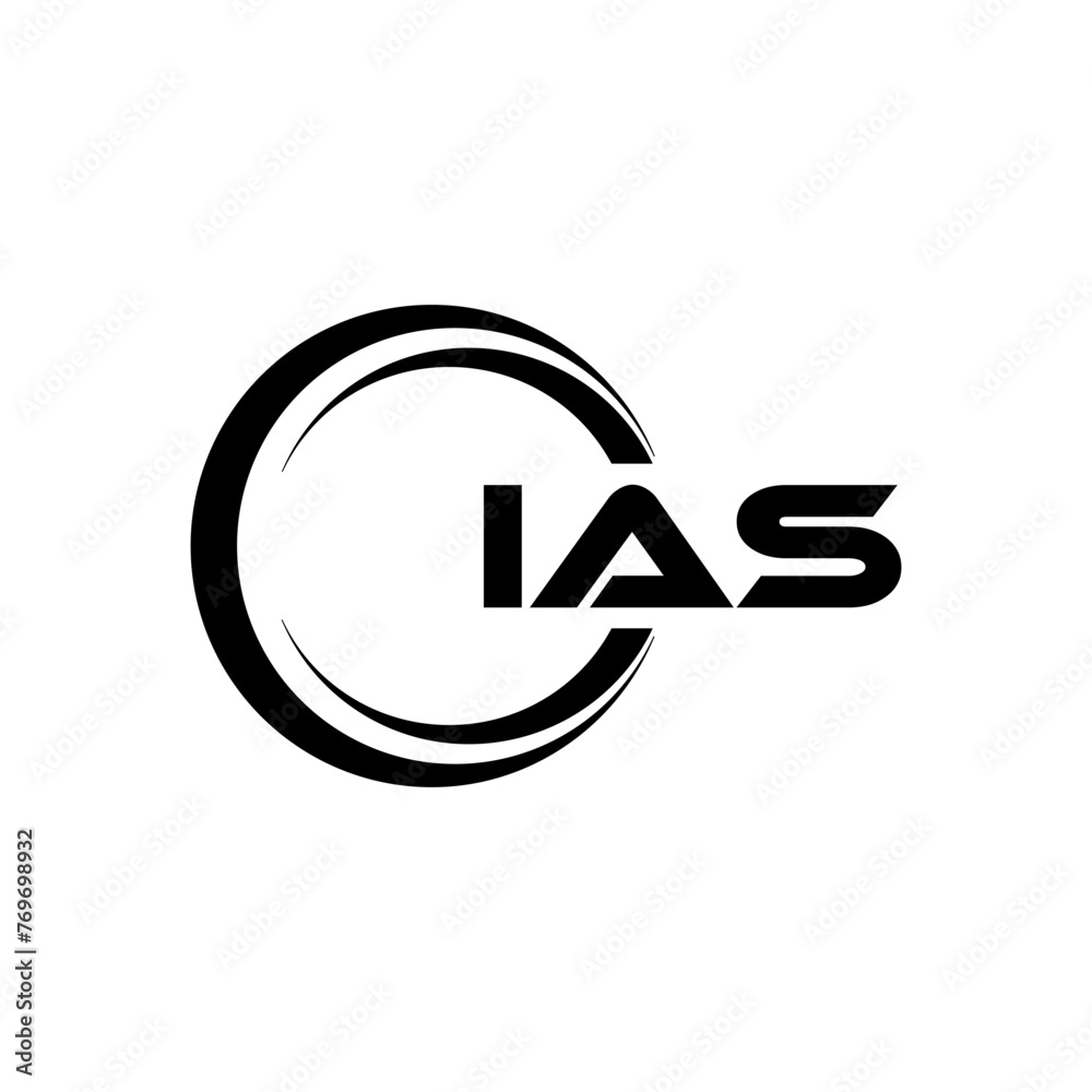 IAS letter logo design with white background in illustrator, cube logo, vector logo, modern alphabet font overlap style. calligraphy designs for logo, Poster, Invitation, etc.