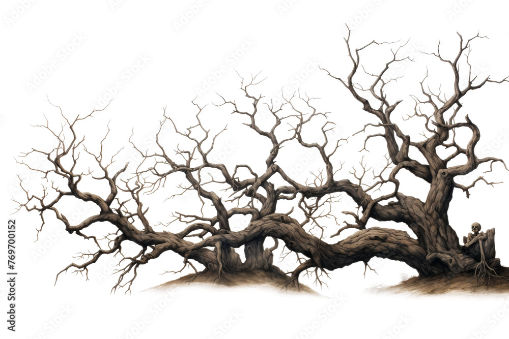 Barren Trees Assortment Reaching Isolated on Transparent Background png format