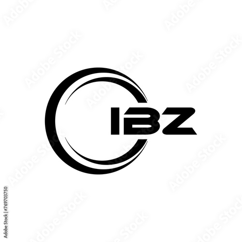 IBZ letter logo design with white background in illustrator, cube logo, vector logo, modern alphabet font overlap style. calligraphy designs for logo, Poster, Invitation, etc. photo