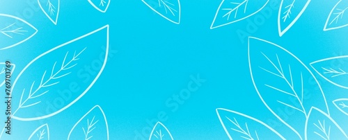 blue sky with white leaves line