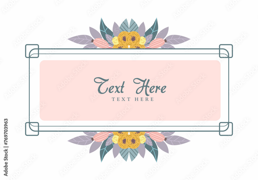 Fototapeta premium Vector design of a billboard template with floral decorations and space for text