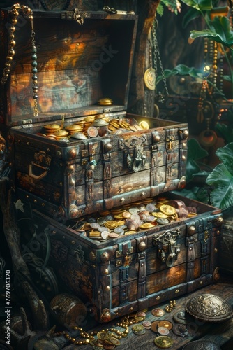 realistic work of imagination from the cedar chests filled with treasure. © tonstock