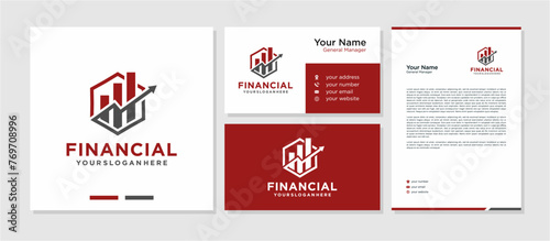 Financial Business Logo Vector , Modern Investment Symbol Logo , Marketing and Growth Vector