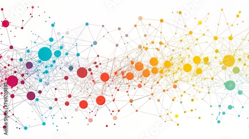 Abstract Network Design Background: Colored dots and connections form an abstract network structure, while the file is organized with regular layers and designed to accommodate the general use of colo photo
