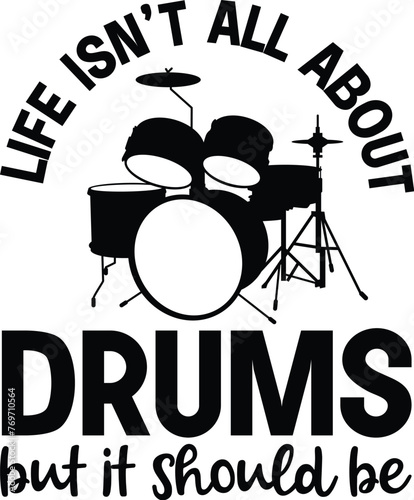 Drummer Vector, Drumming Quote, Drums Illustration Design