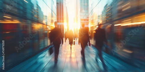 Business People rush hour. motion blur  business concept