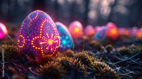 neon glow easter eggs