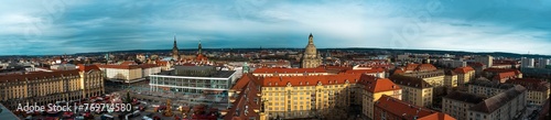Scenic panoramic view of the Dresden skyline. Germany.