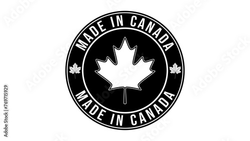 made in Canada stamp, black  isolated silhouette