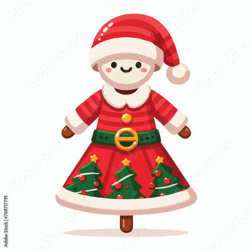 cute chrismas drees vector on white background