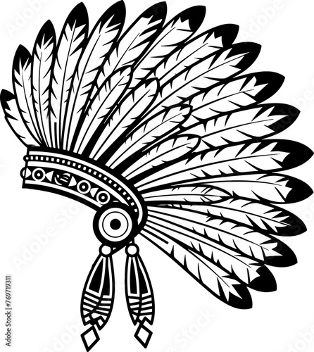 Indian tribal hat drawing