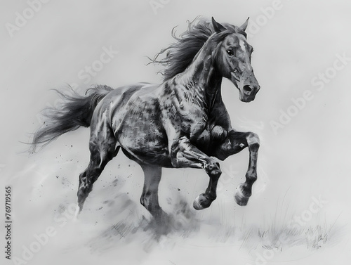 Painting horse wall art, a symbol of progress and strength