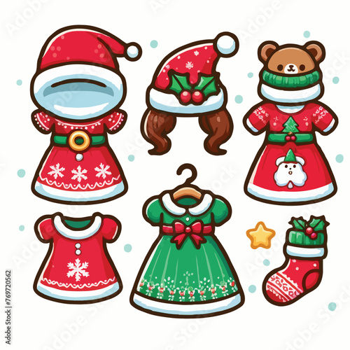cute chrismas drees vector on white background
