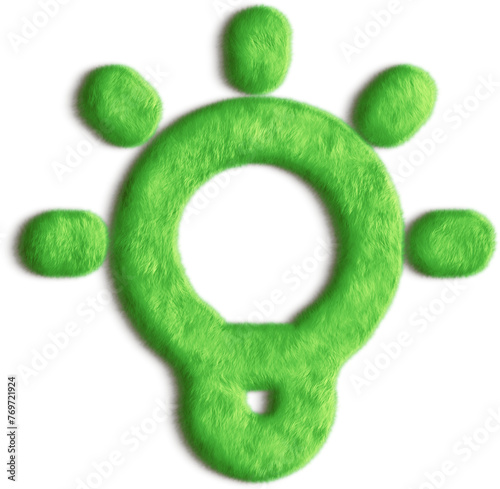 Bulb Green Fluffy Icon