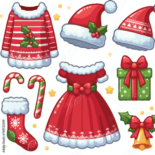cute chrismas drees vector on white background