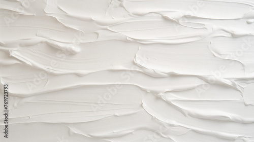 Texture of white putty applied to the wall, background photo