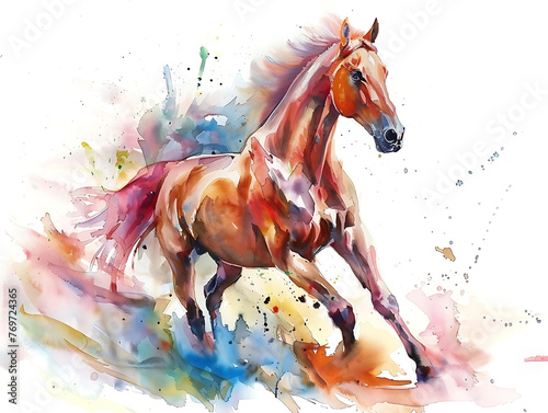 Painting horse wall art, a symbol of progress and strength.