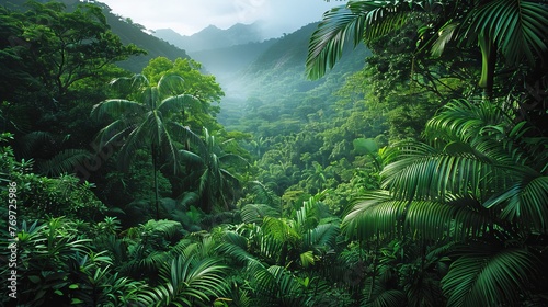 The environment: A lush rainforest teeming with diverse plant and animal species