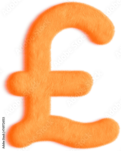 Currency Pound Orange Fluffy Icon