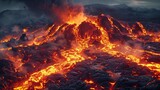 Lava Flow, volcano eruption.