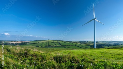 Wind turbine for a sustainable future generating clean energy in the countryside