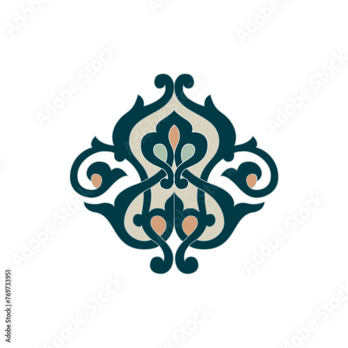 Vector illustration of an intricate ornament pattern on a white background.