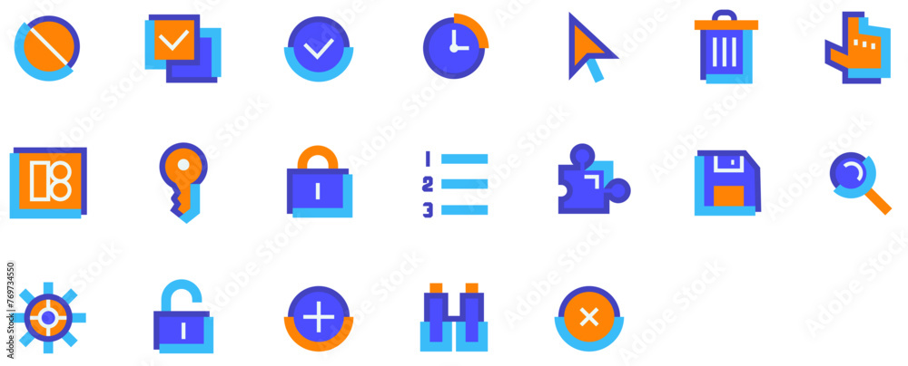 Set of Basic Icons Set of Basic Icons