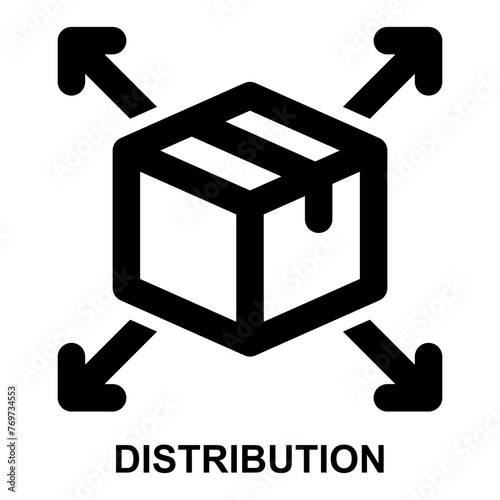 distribution, delivery, product, goods, deployment, supply expanded outline style icon for web mobile app presentation printing