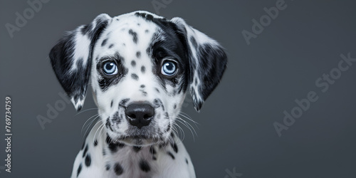 Obraz na płótnie great dane puppy space for wright with gray background