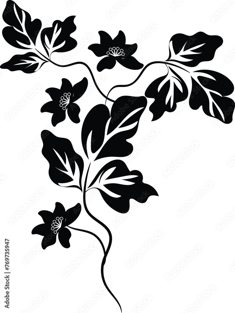 Flat flower silhouettes collection Flat flower silhouettes collection