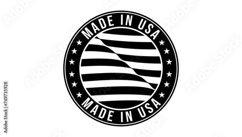 made in USA stamp, black  isolated silhouette