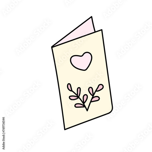 Foto Wedding card.Vector illustration in doodle style.